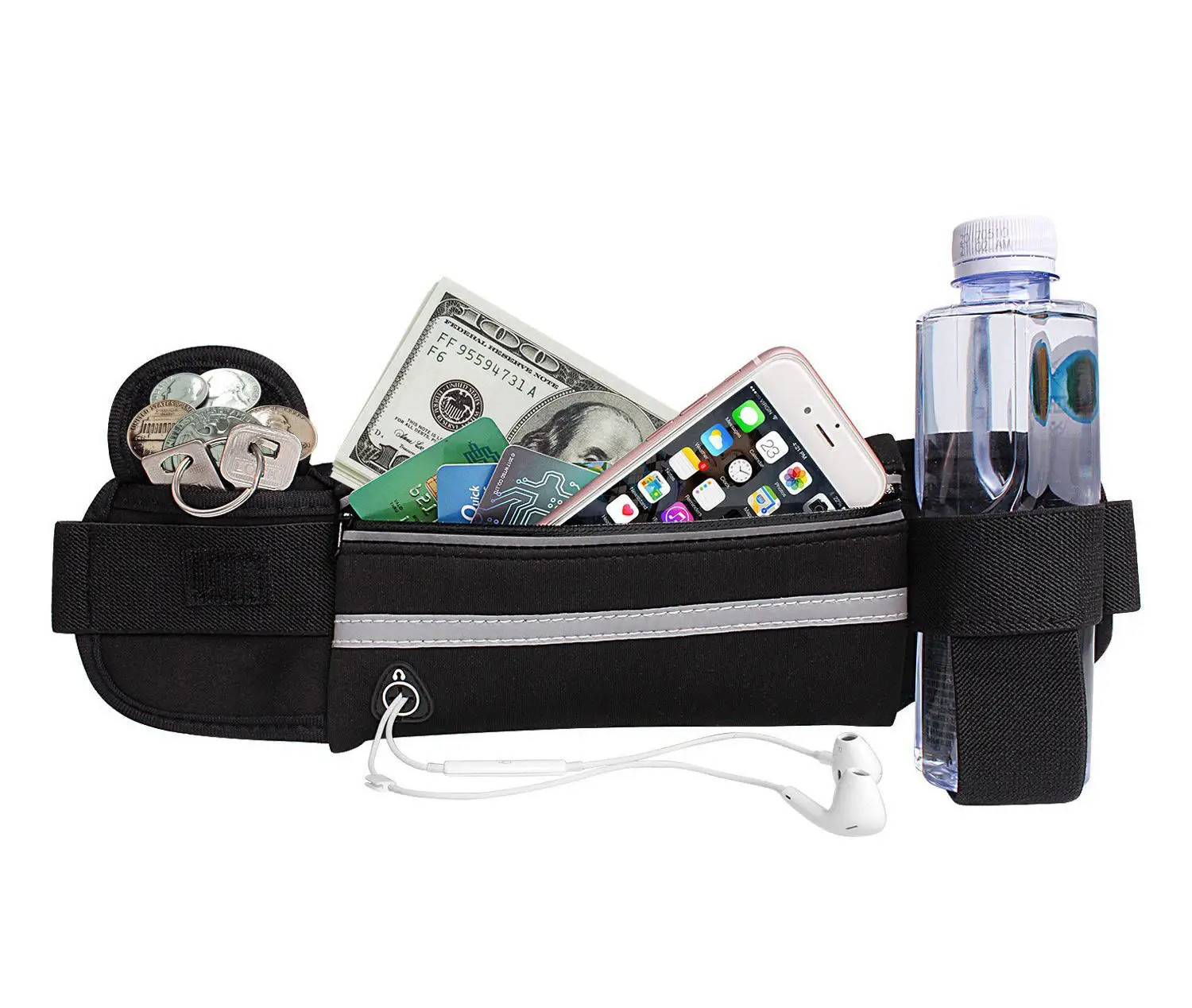 Waterproof Sport Runner Waist Bum Bag Running Jogging Belt Pouch Zip Fanny Pack