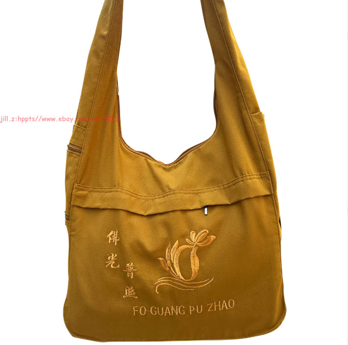 Buddhist Buddha Monk Bag Embroidery Shaolin Temple Kung Fu shoulder Bag Unisex