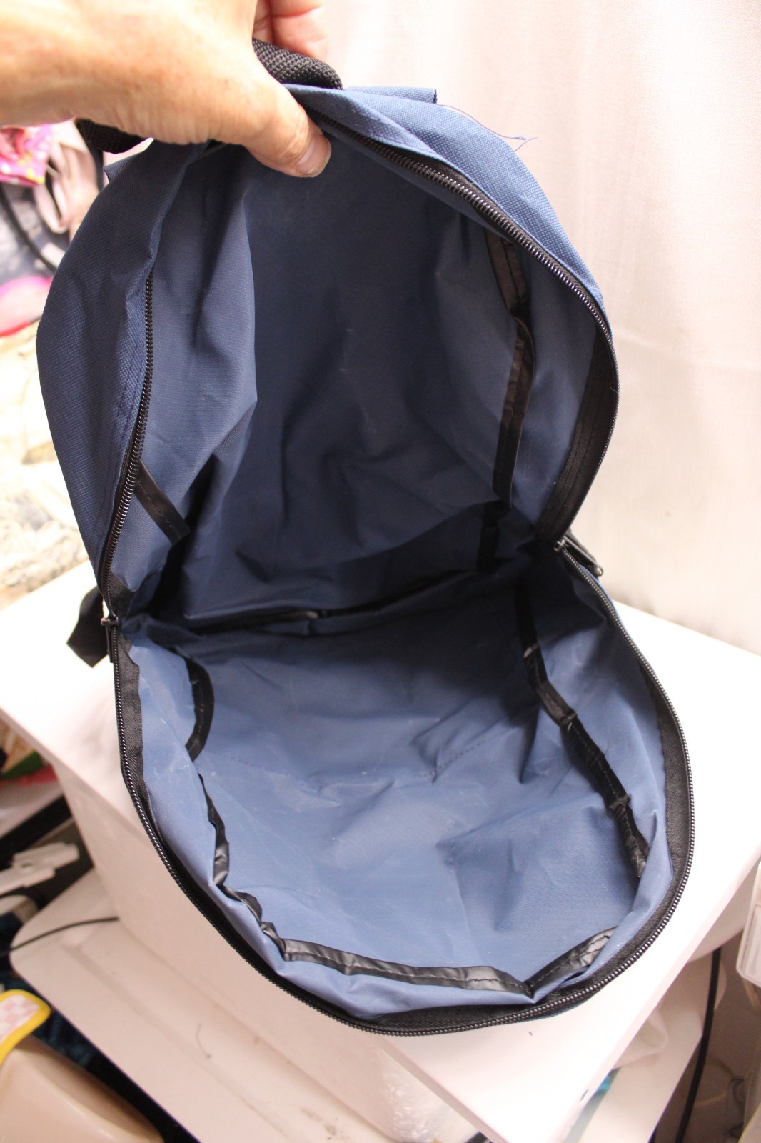 classic 17-inch navy blue backpack 13X17X6 inches