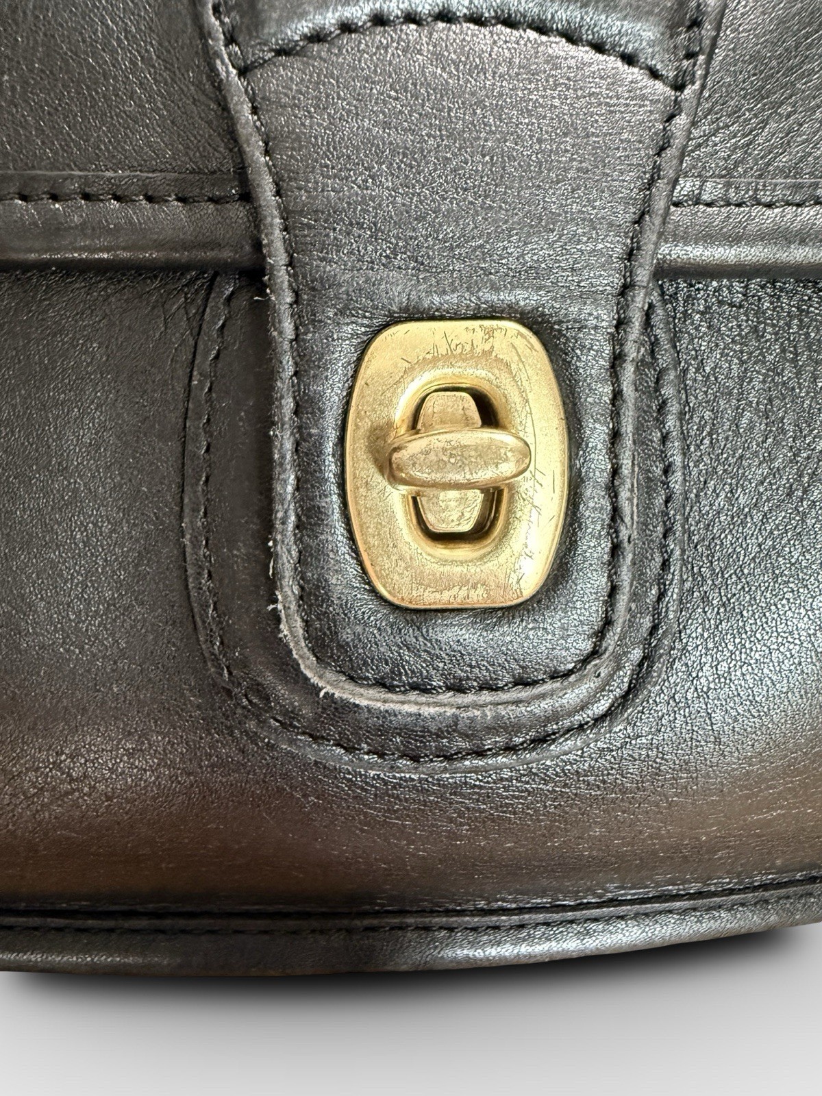 Vintage Coach Metropolitan 5180 Briefcase Jet Black Leather Messenger Bag Rare