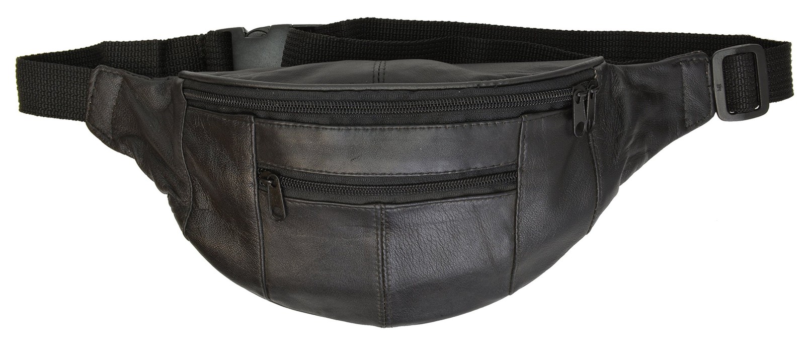 Marshal Black Leather Fanny Pack- Top Men´s Waist Money standard,