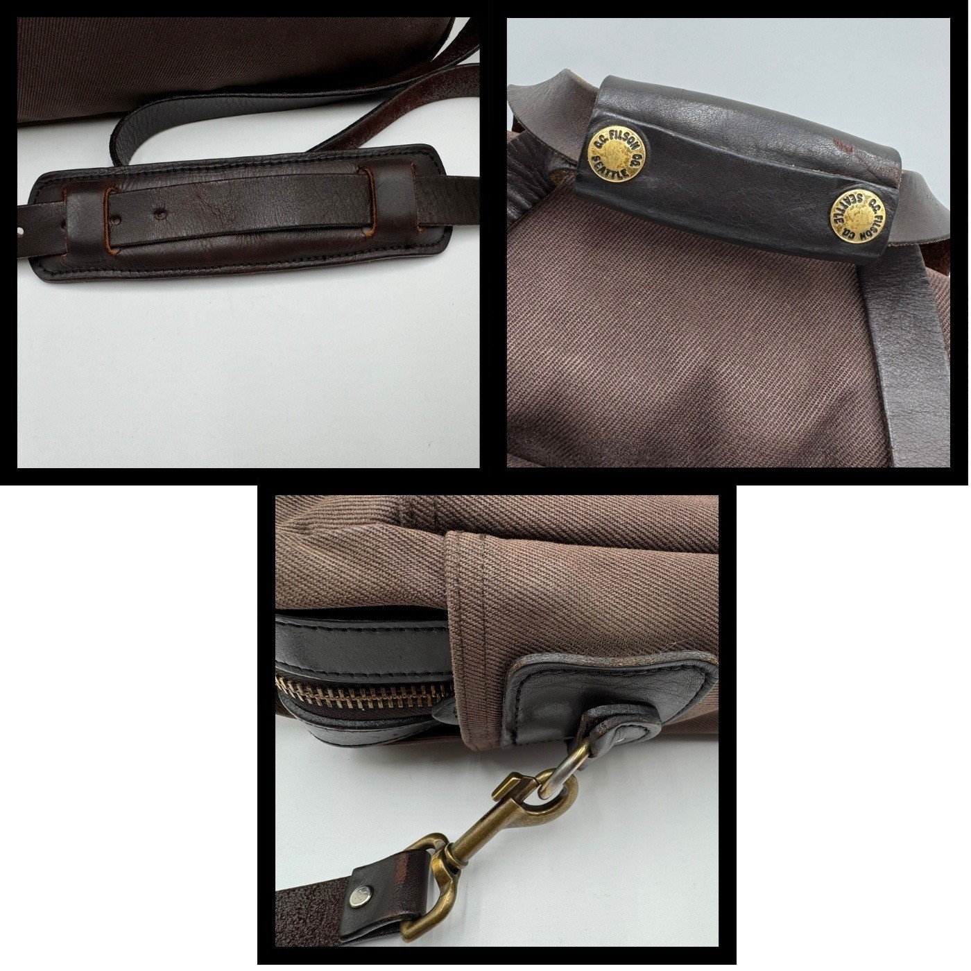 Filson 257 Briefcase Brown Rugged Twill Leather Messenger Laptop Luxury USA Made