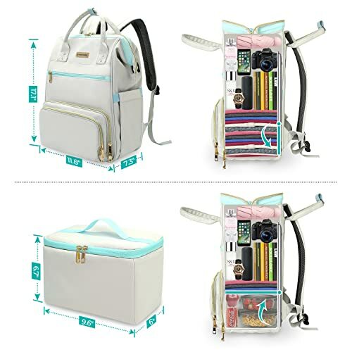 Lunch Backpack For Women 15.6 Inch Laptop Backpack With Usb Portcollege School