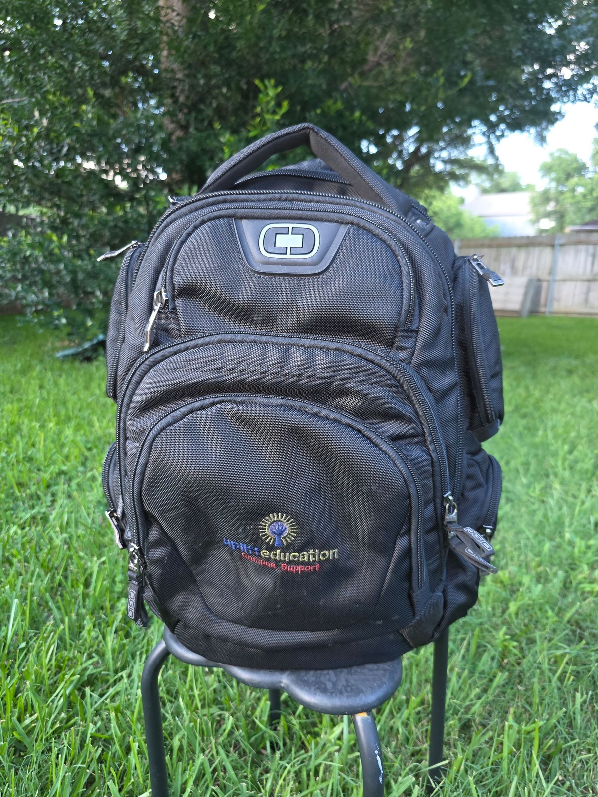 OGIO Mercur Laptop Backpack Black Travel Work Bag Audio Pocket Logo