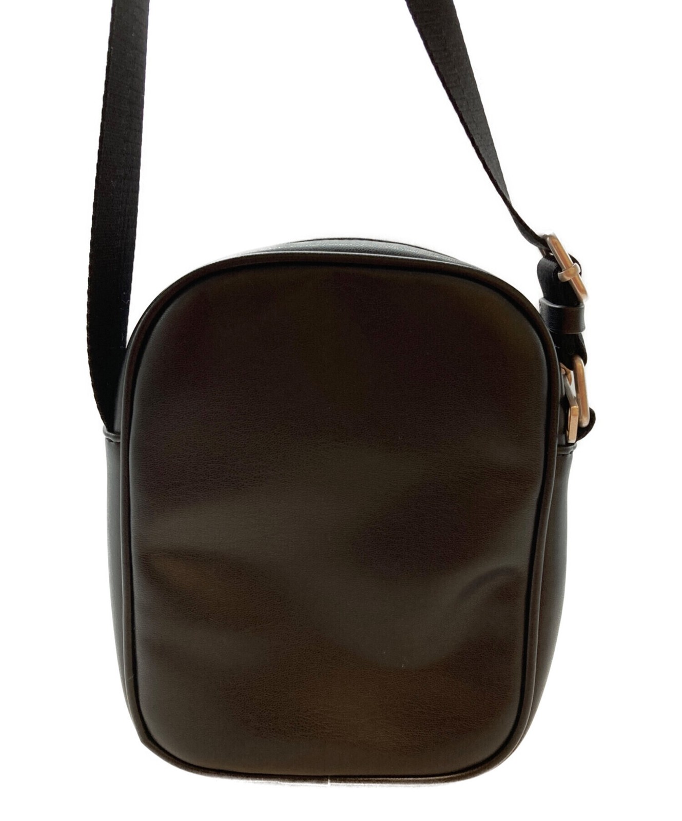 Diesel DSL Oval Crossbody Leather Black Men’s Shoulder Bag Auth