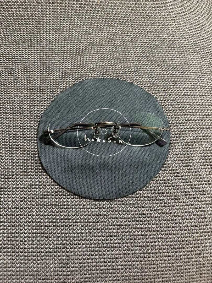 白山眼鏡 anaaki Rimless Oval Titanium Glasses with Case & Cloth