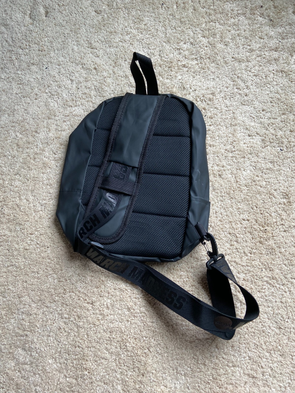 March Madness Single Strap Black Backpack