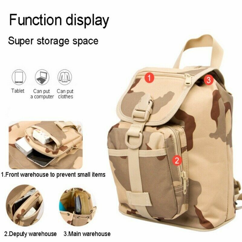 Mini Tactical Backpack Shoulder Bag Travel Daypack Outdoor Sport Casual Bookbags