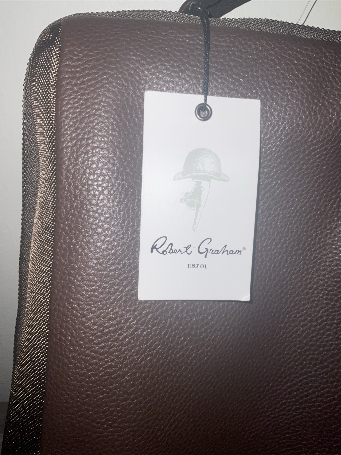 ROBERT GRAHAM PEBBLED BROWN LEATHER FRONT PANEL MIXED MEDIA BACKPAC THURSTON NWT