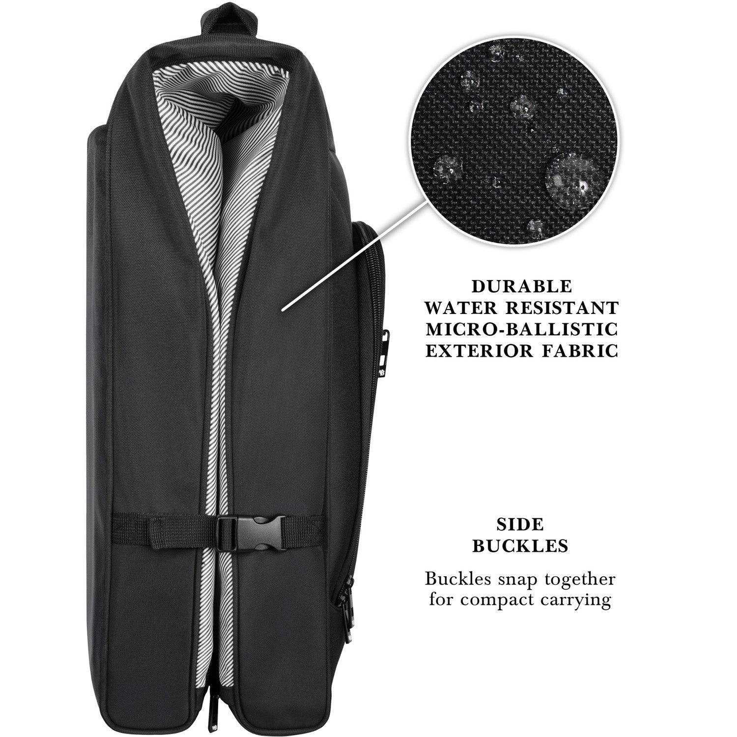 WallyBags Solutions Premium Garment Bag with shoulder strap Black 45 Inch U1