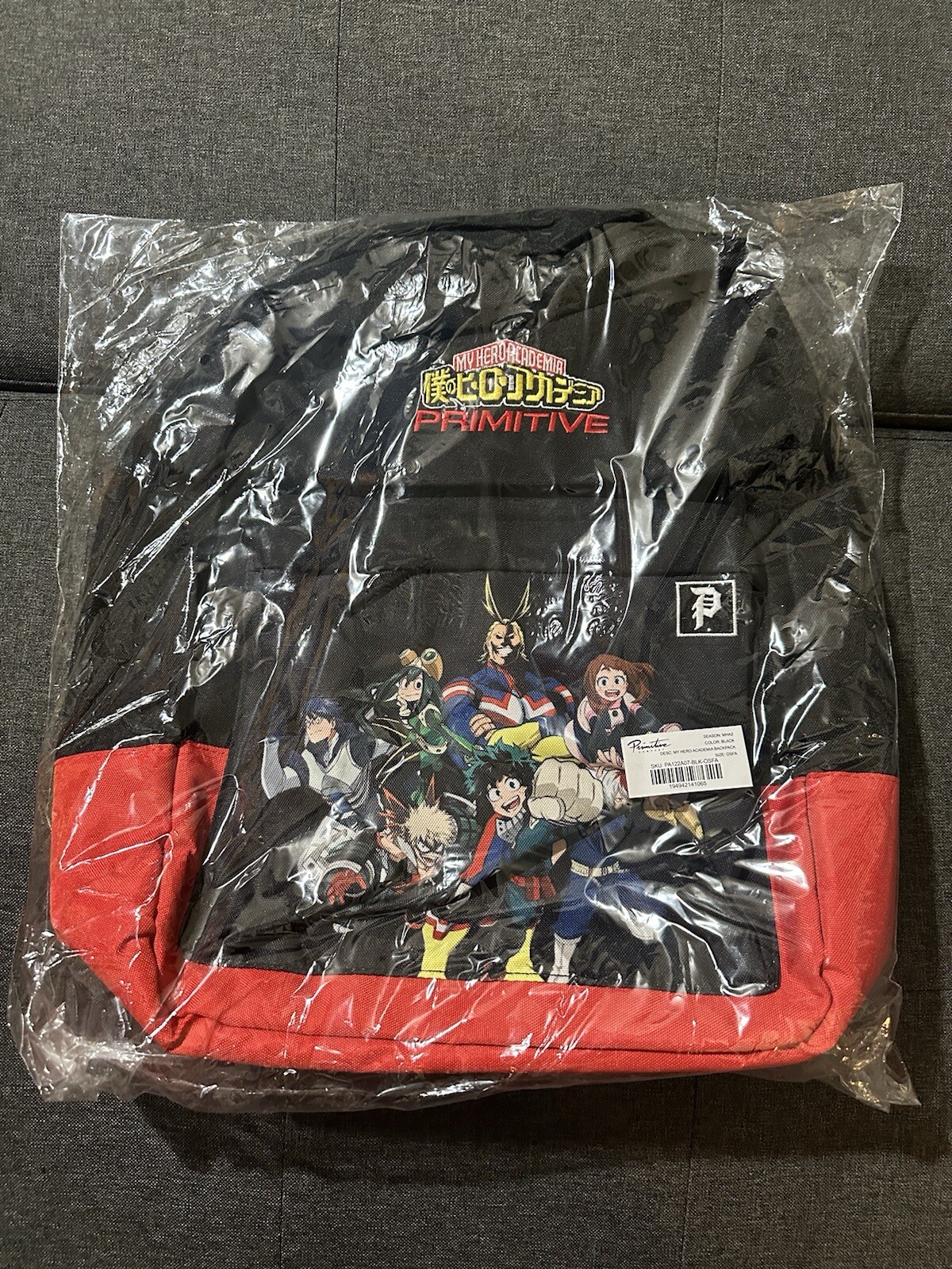 Primitive Skateboarding X My Hero Academia Japanese Anime Backpack Bag in Black
