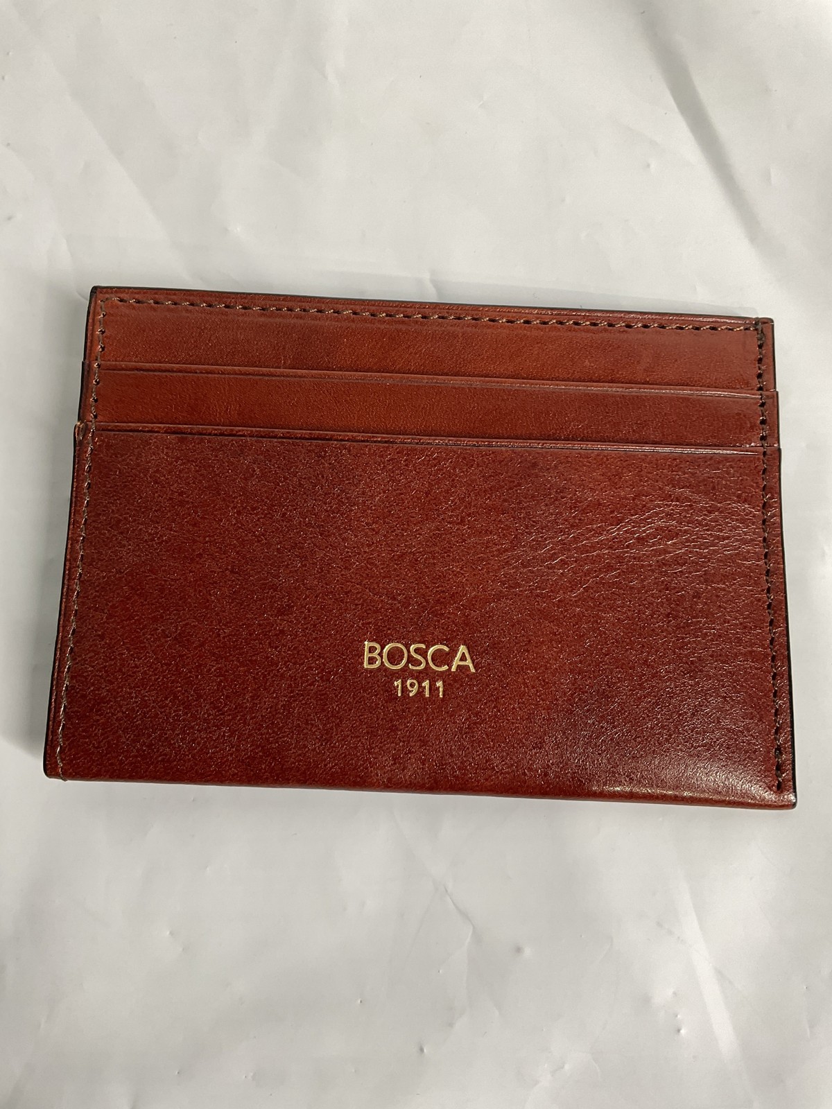 Bosca Men’s Washed Collection Weekend Wallet Coin or Card Case Dark Brown U1