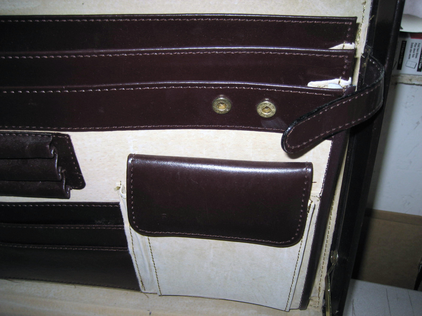 Used Briefcase, dark Burgundy Leather in&out NO brand shown 18x13x4.5 w/warranty