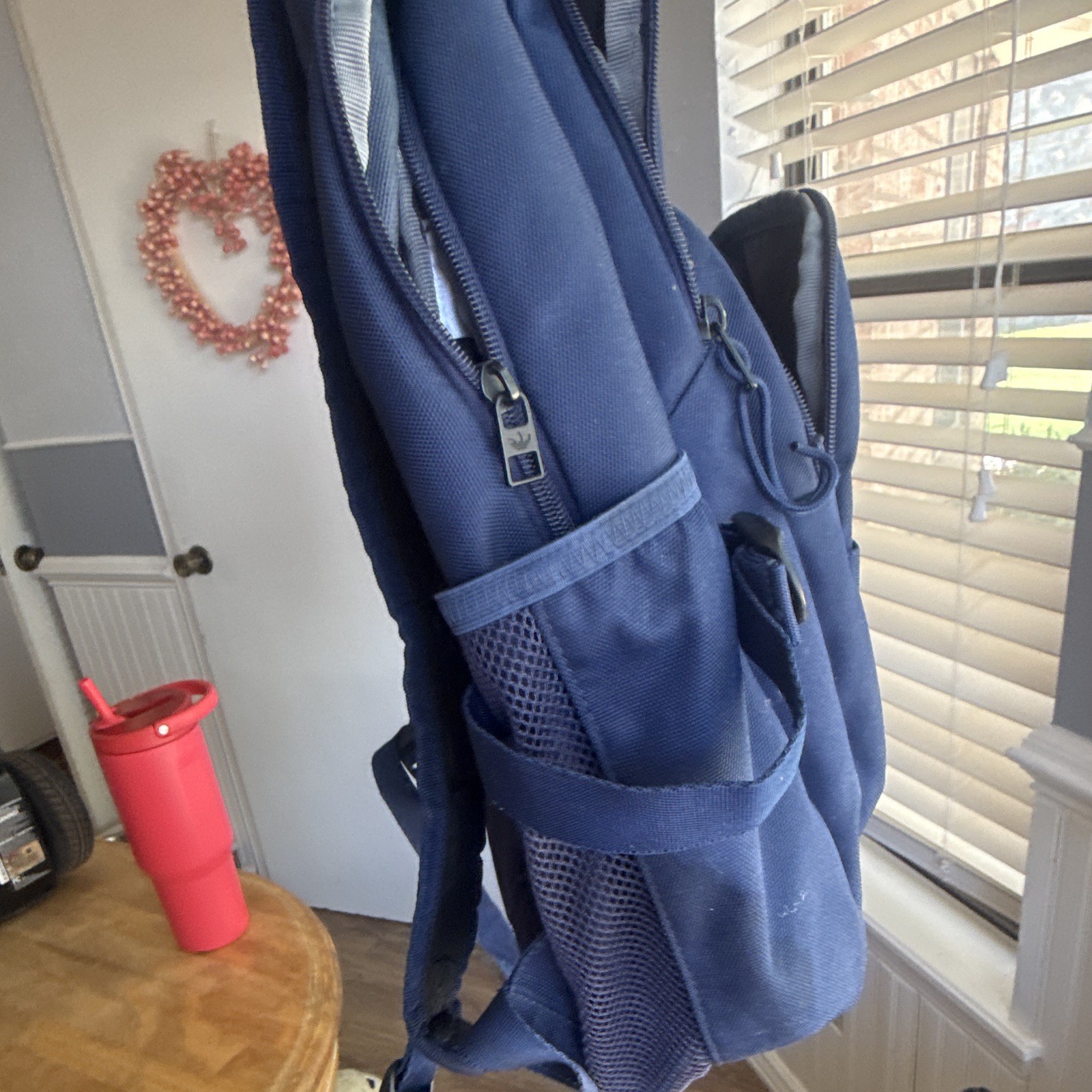 adidas Blue Solid Backpack, Zip Closure, Adjustable Straps, Outer Pockets