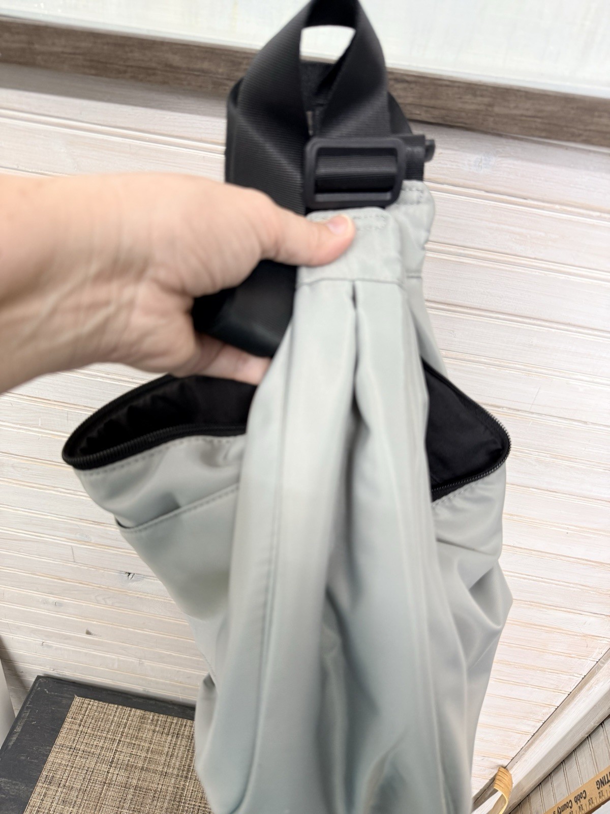 Original Use Gray Crescent Crossbody Sling Bag Adjustable Strap NWOT