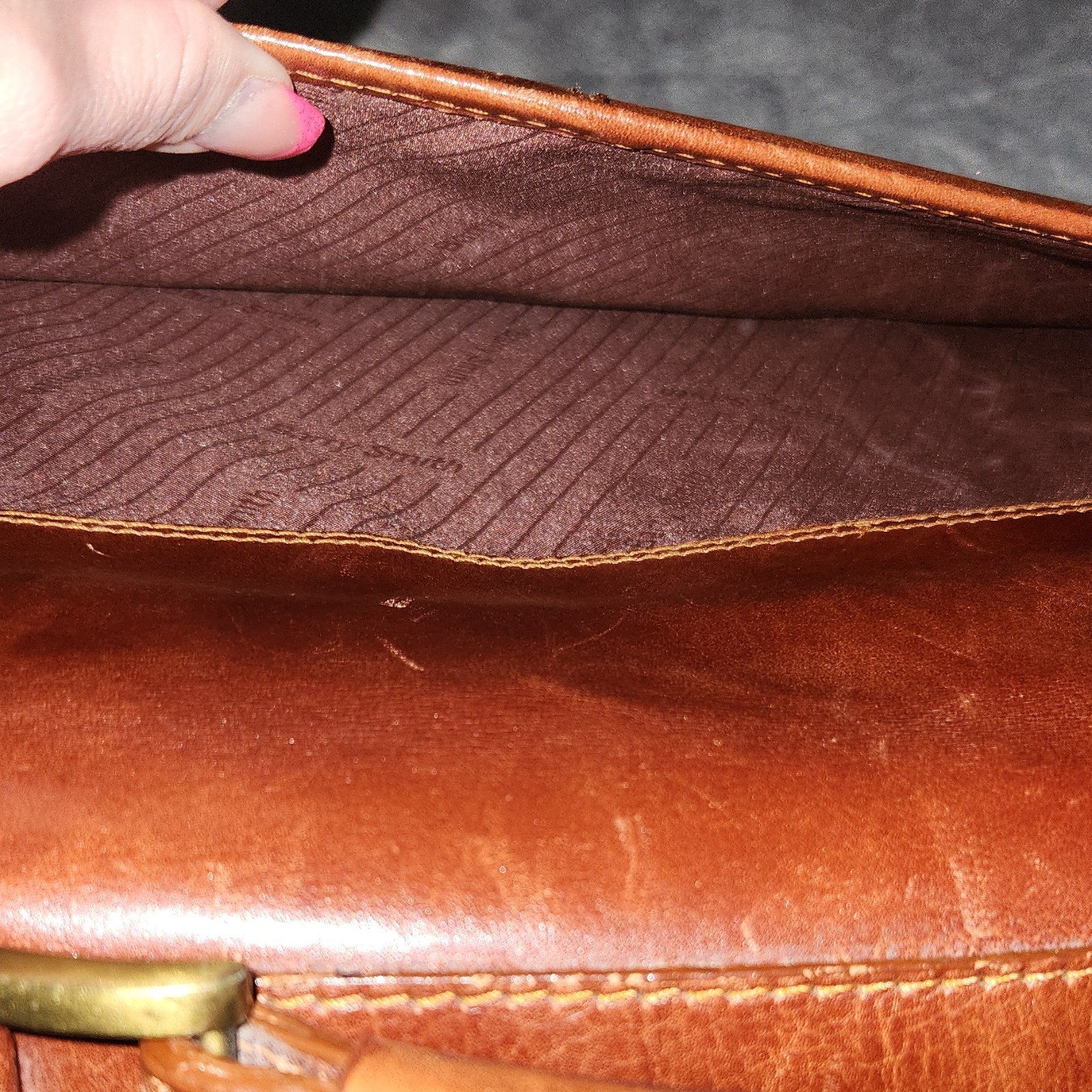 Barry Smith Brown Briefcase Push Lock Classic Men’s with Inner & Outer Pockets