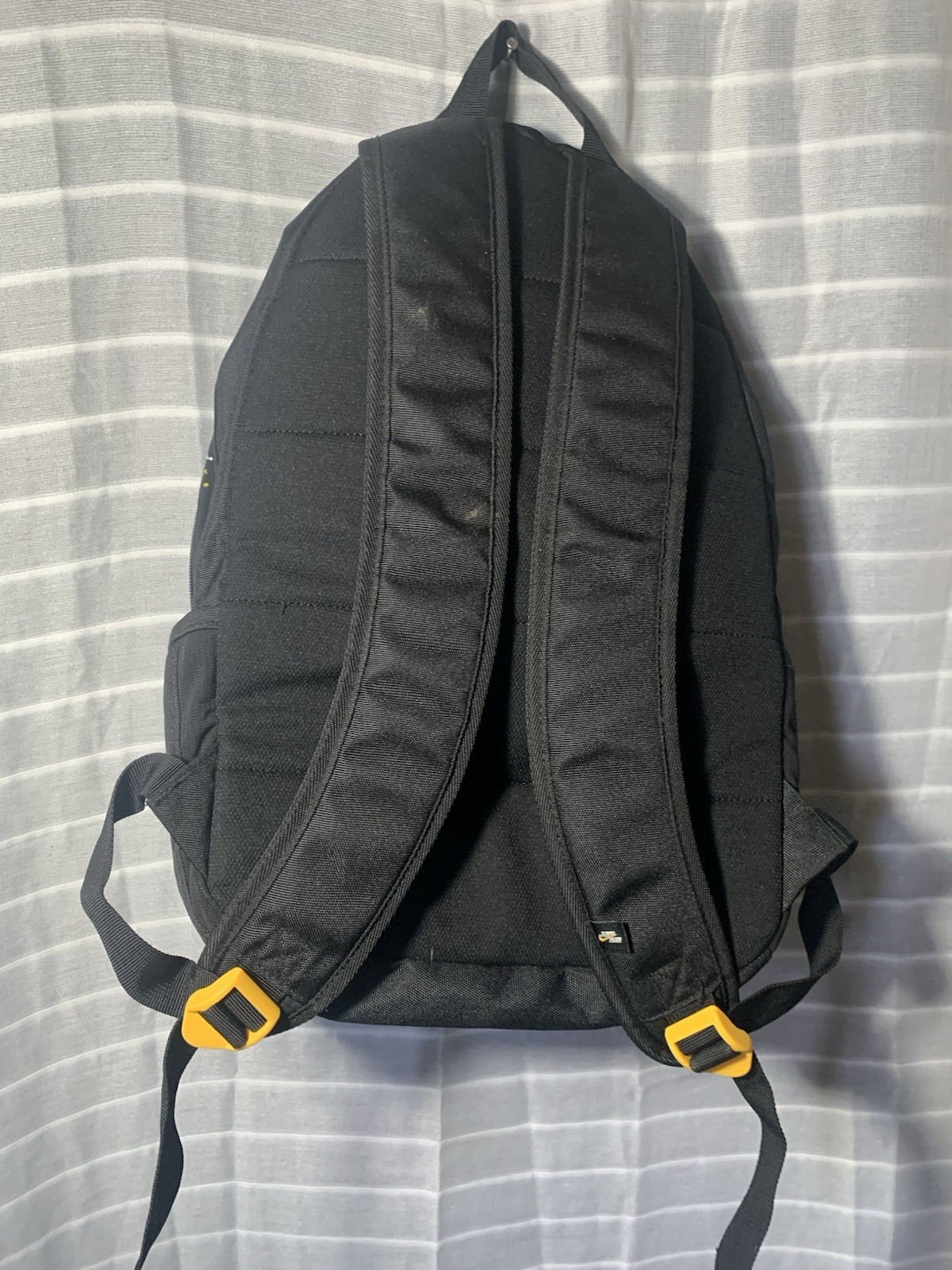 Jordan Backpack Black/White/Yellow Zip Closure Adjustable Straps Outer Pockets