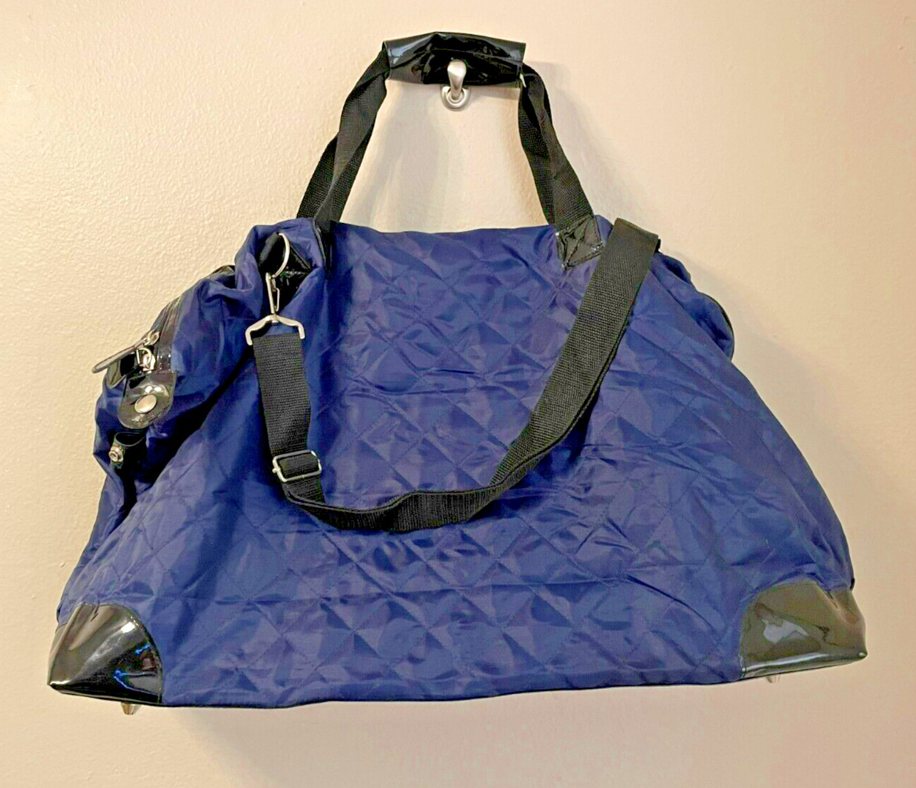 Macys Large Navy Blue Duffel Overnight Bag New With Tags Please Read
