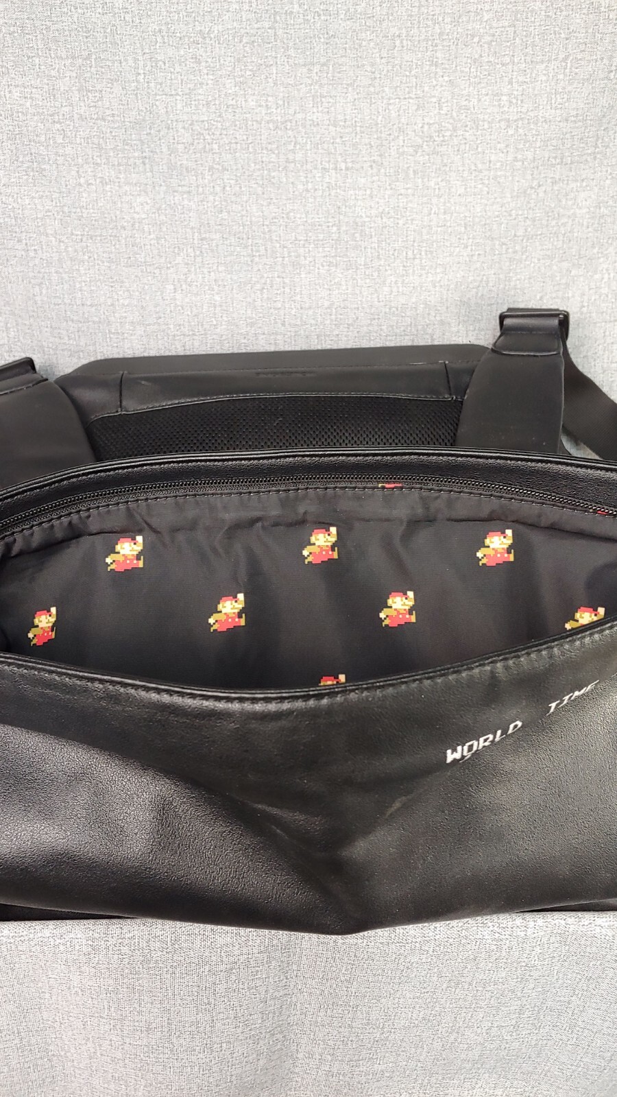 Moleskine Super Mario Classic Roll Top Backpack Bag Black Limited Side Zip used