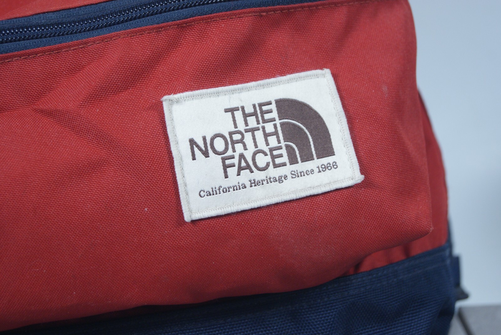 Vintage The North Face Day Pack Teardrop Backpack Brown Label Red/Blue