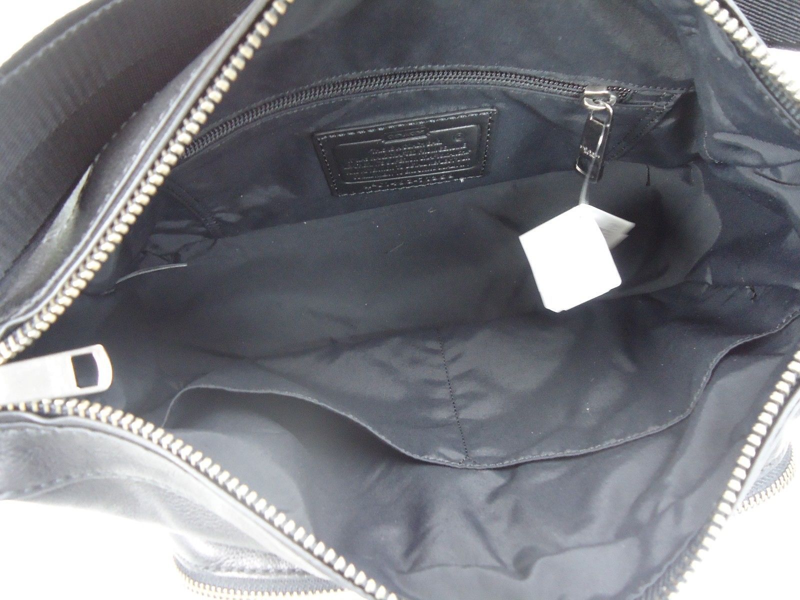 NWT COACH THOMPSON ZIP TOP MESSENGER LEATHER ANTIQUE NICKEL BLACK F71236