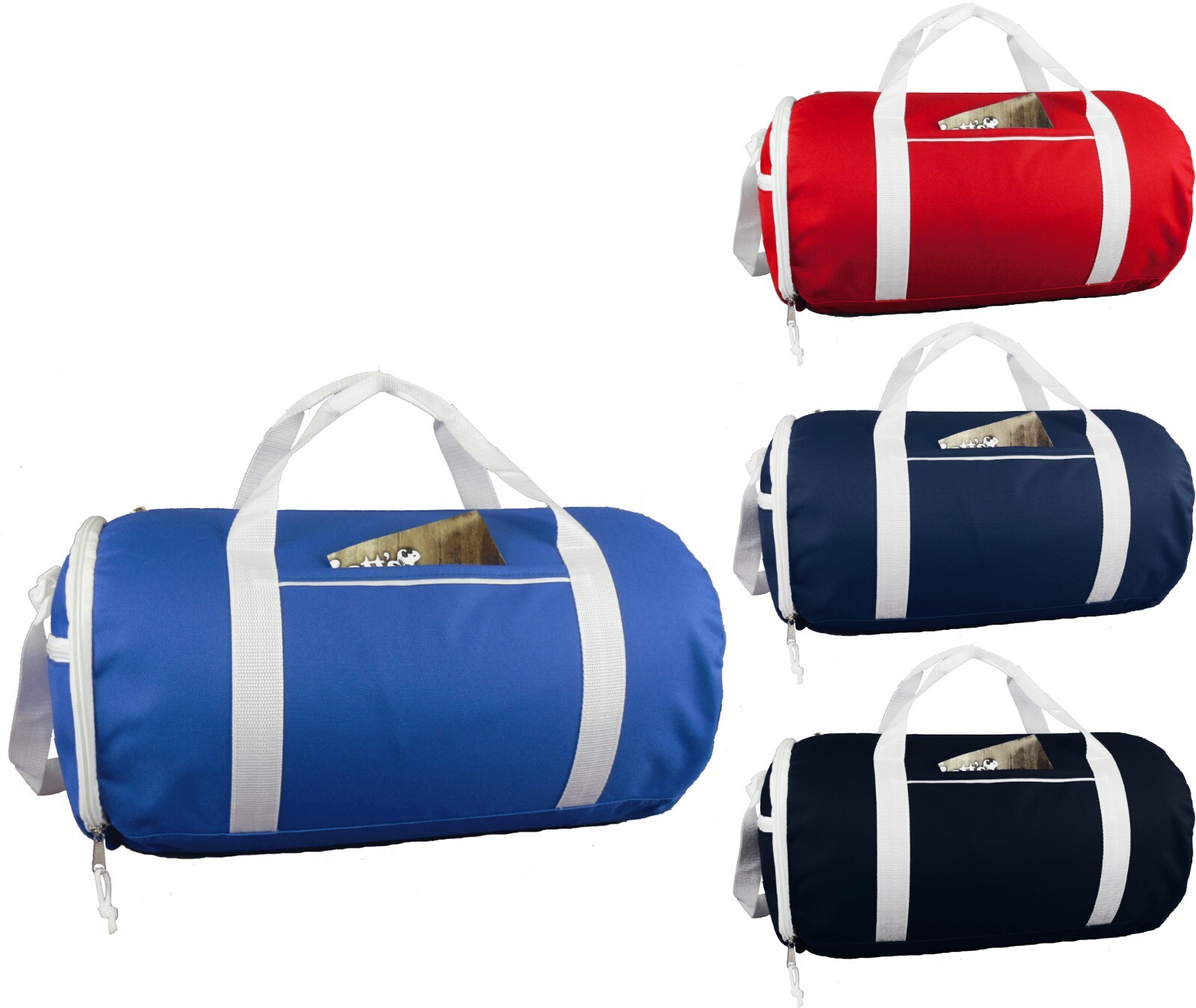 18″ Round Duffel Gym Bag Team Sports Equipment Gear Travel Carry On Unisex