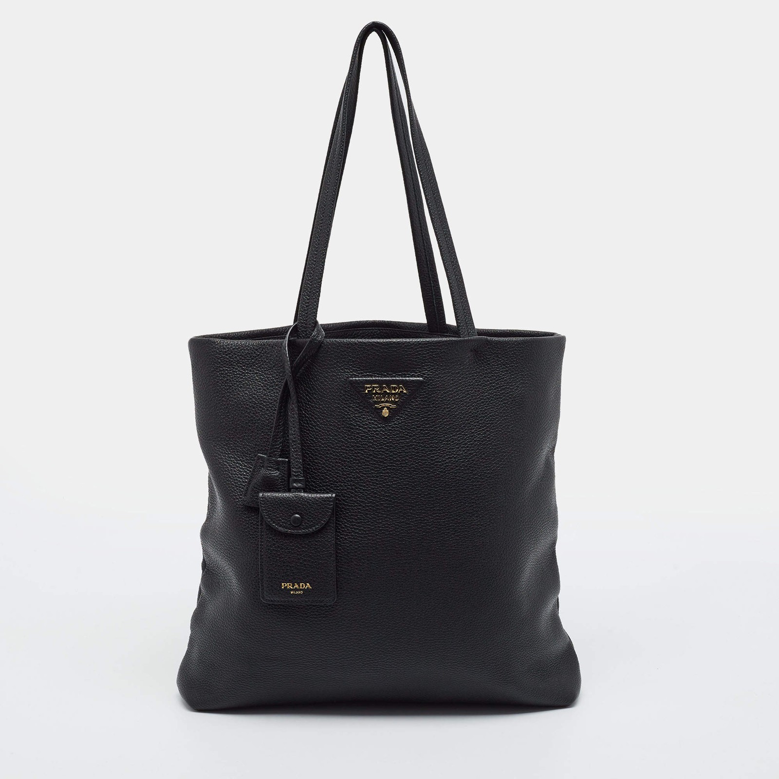 Prada Black Vitello Leather Tote