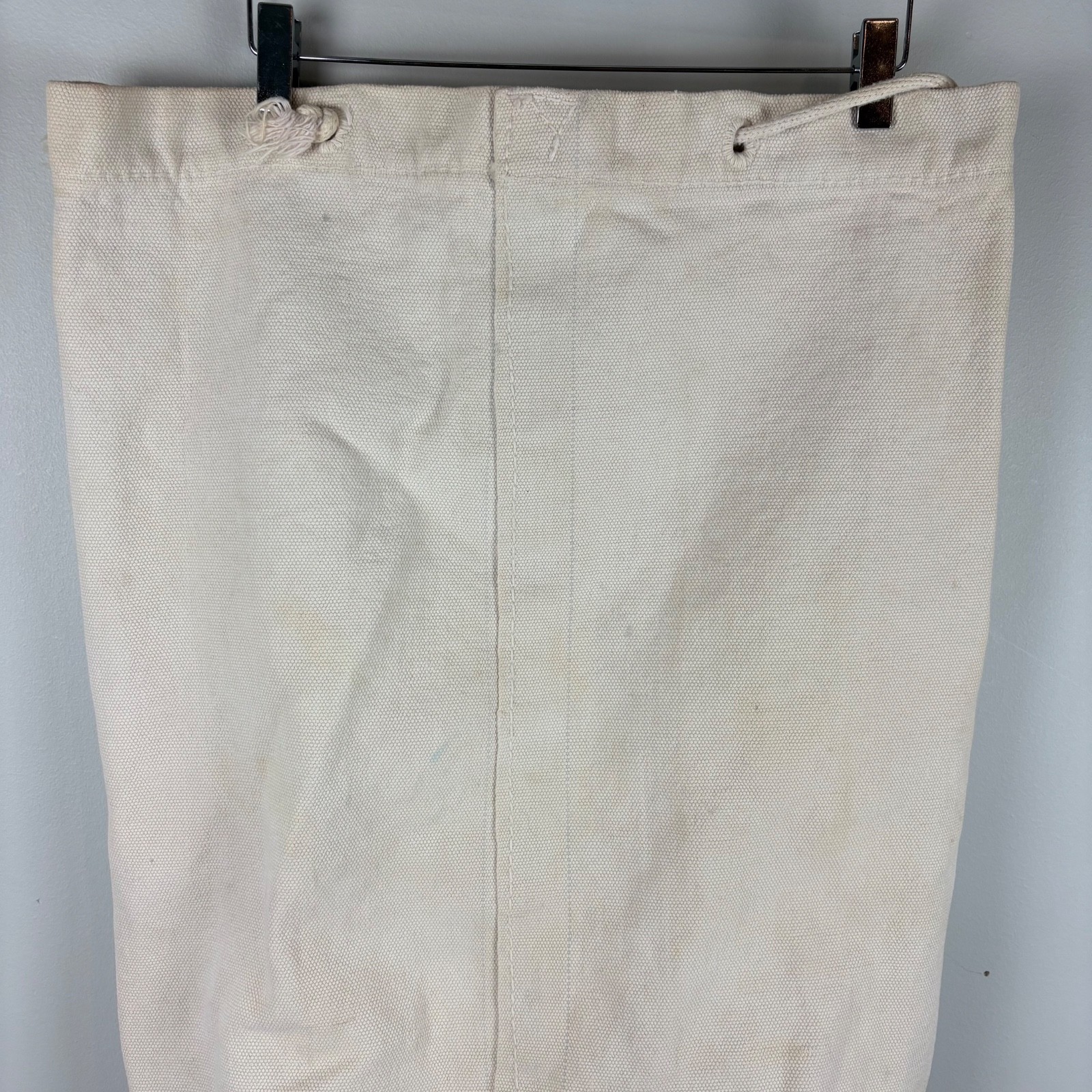 VTG Military Canvas Laundry Bag Top Drawstring Rope Barracks Beige 32″ x 18″