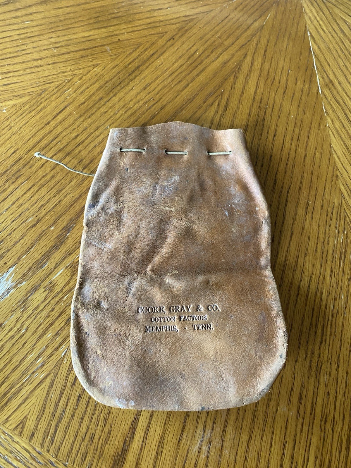 Cooke Gray & Co Cotton Factors Memphis Tennessee Leather Pouch Bag Vintage 1930s