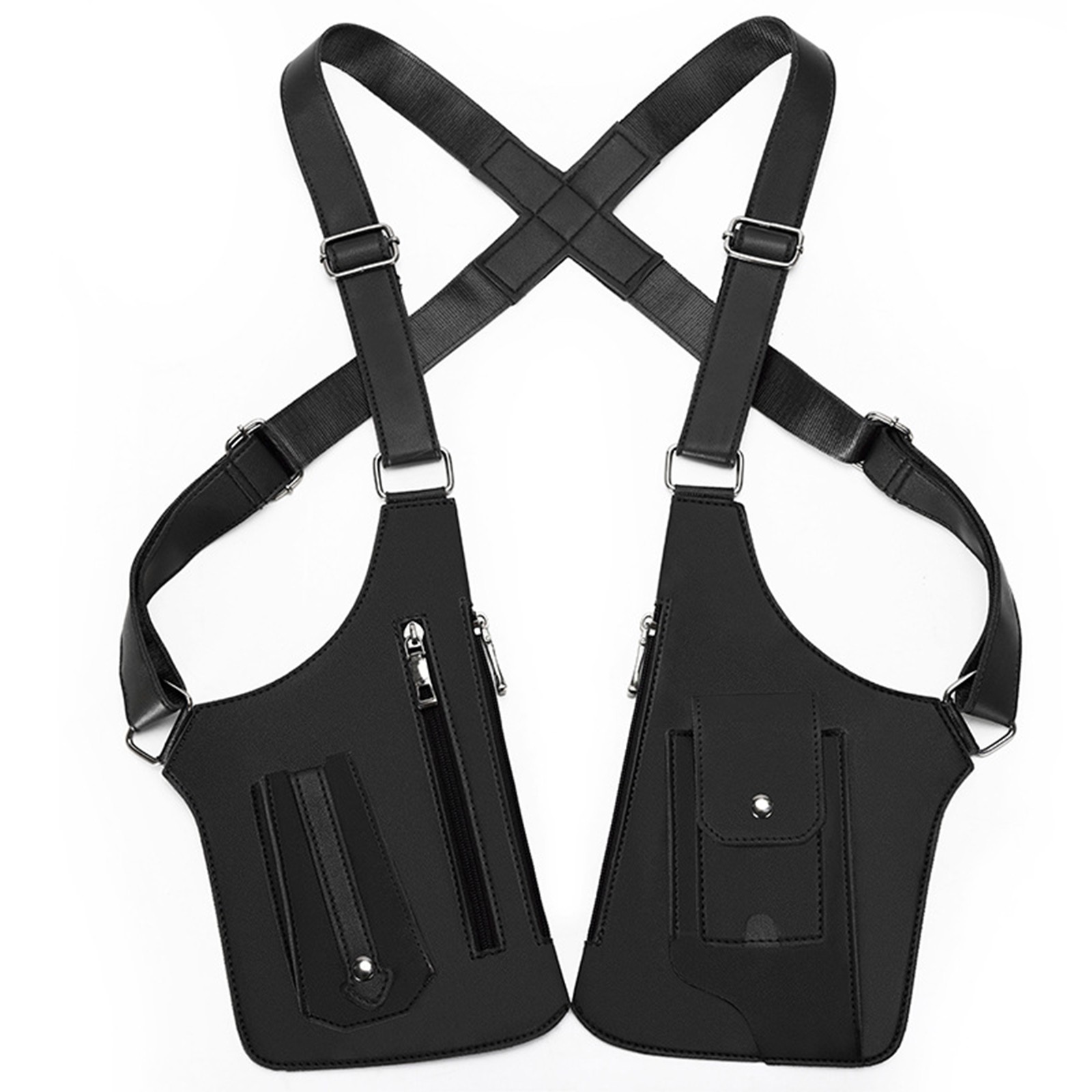 PU + Polyester Underarm Shoulder Bag for Men, Anti-Theft Double Shoulder Armpit