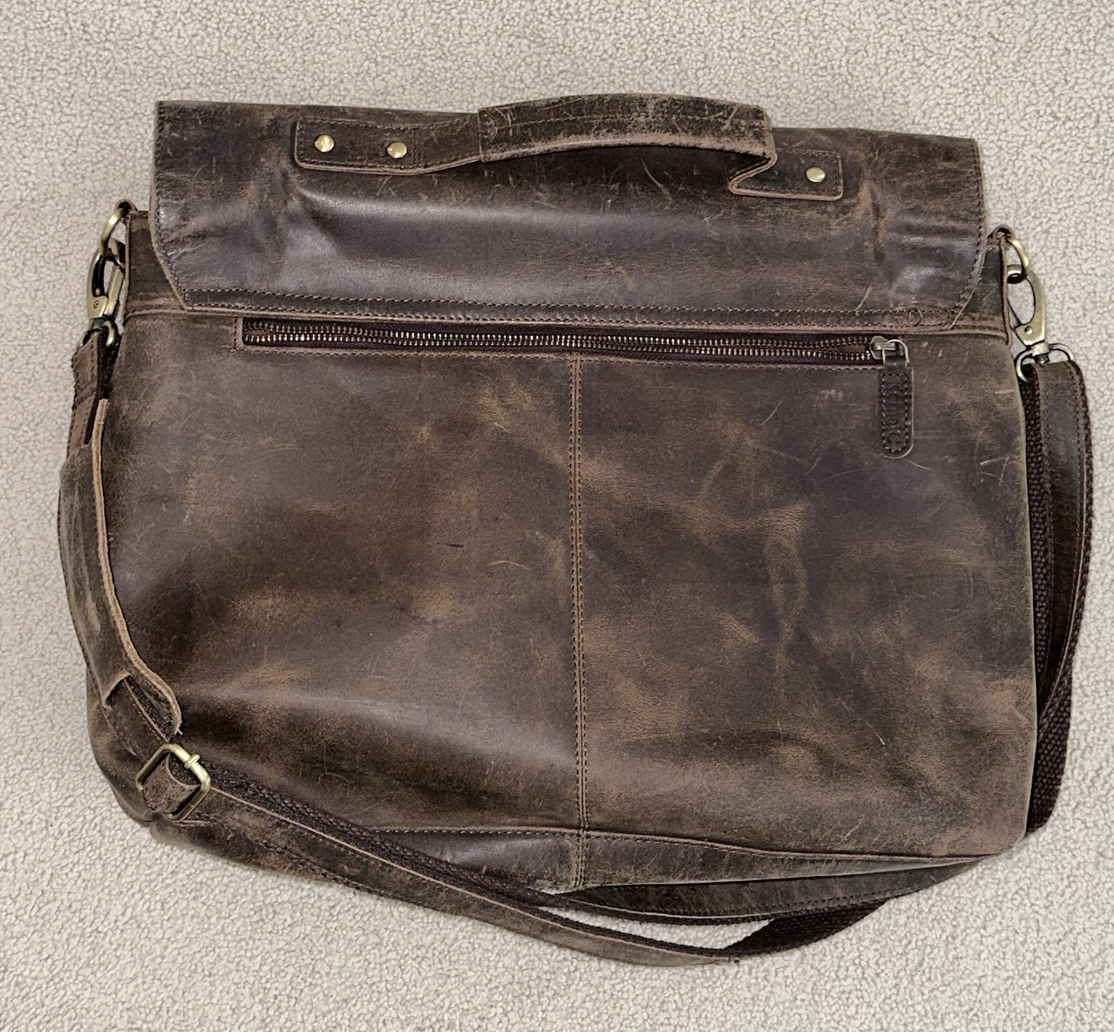 Komalc Passion Full Grain Leather briefcase 16” Laptop Messenger Bag Men/woman