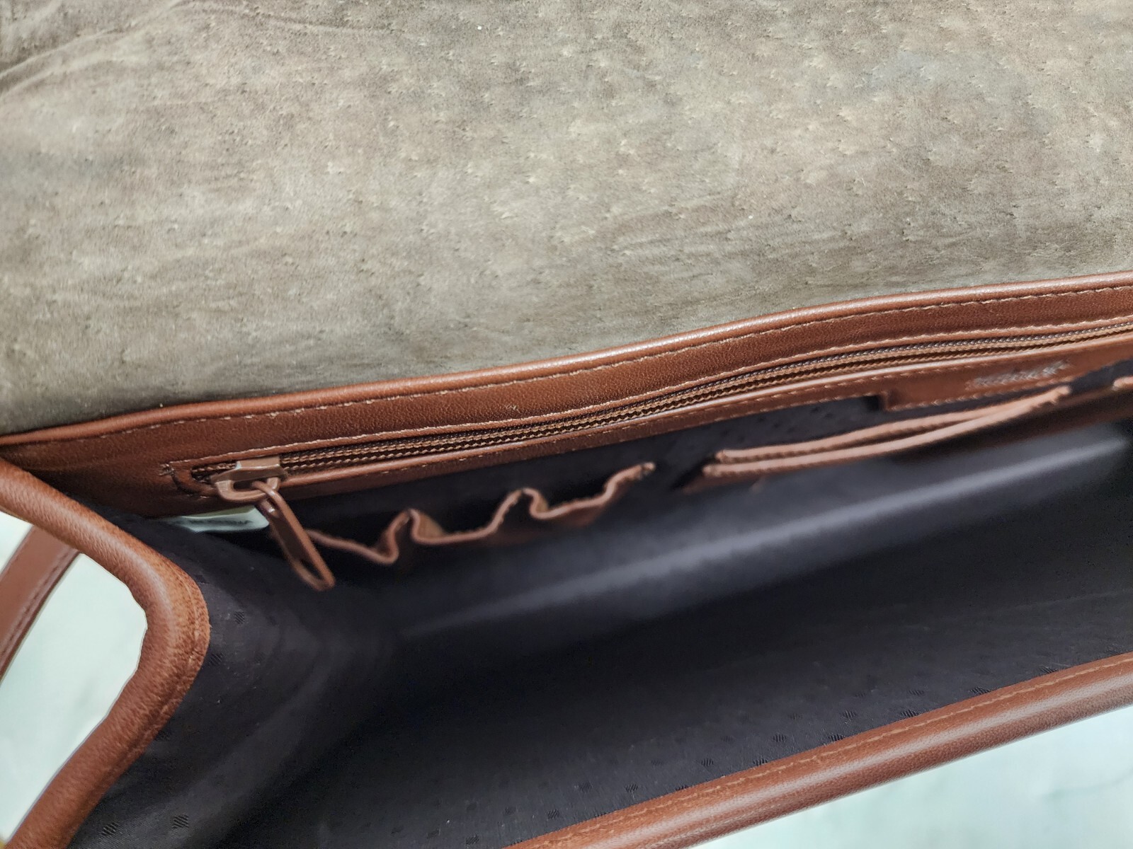 DeBon Saddle River Collection Leather Briefcase Messenger Bag With Number Lock