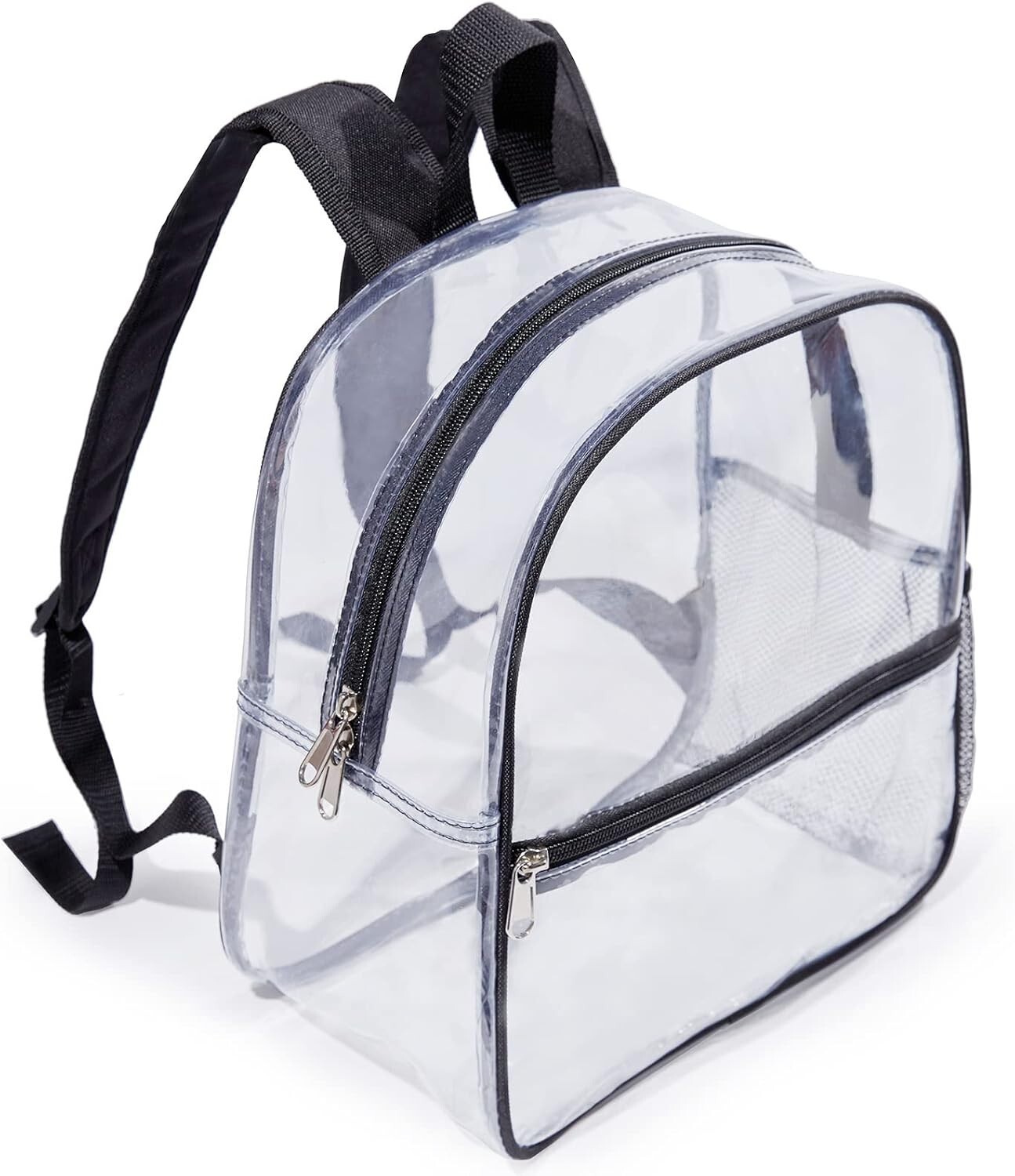 Mini Clear Backpack 12″x6″x12″ Stadium Approved See Through Bag Black