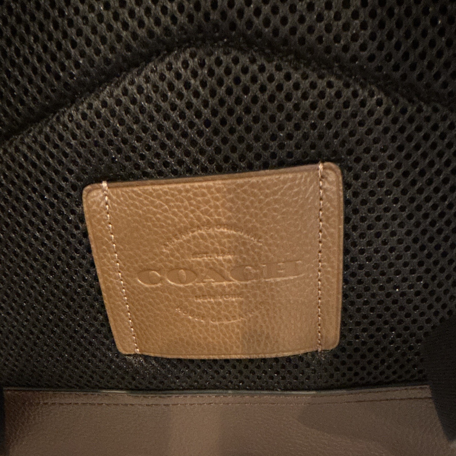 Coach Brown Drawstring Backpack w/ Buckle Flap, Adjustable Shoulder Strap