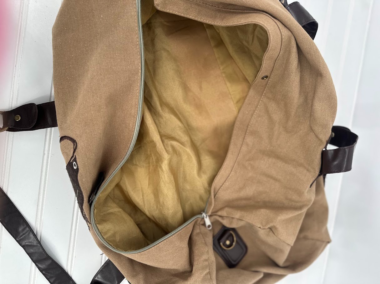 Canvas Tan Cotton Twill Duffle Bag Fish Fishing Outdoor Camping Hunting Travel