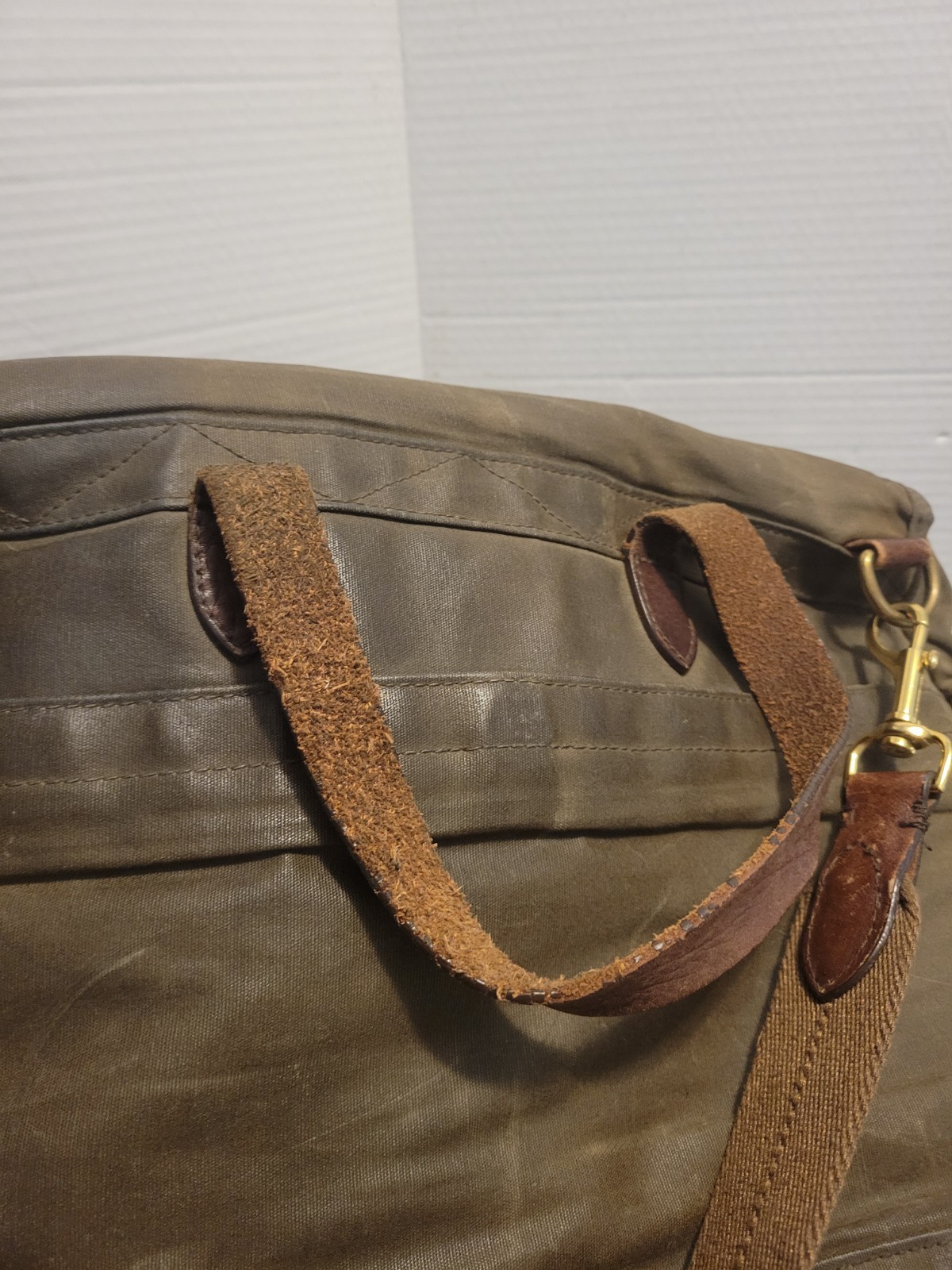 J Crew Dry Goods Abingdon Brown Waxed Canvas Leather Weekender Duffle Bag Read