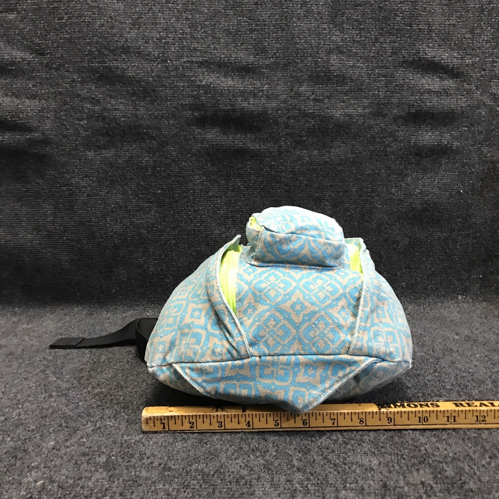 KAVU Rope Sling Pack Blue Tan Geometric Cross Body Outdoor Travel Bag Backpack