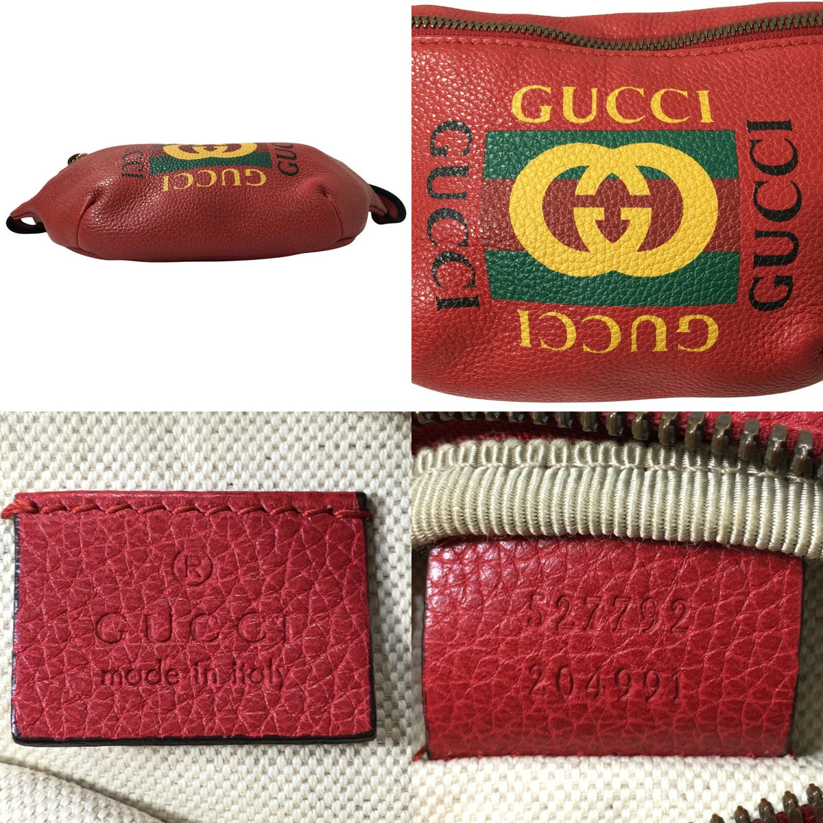 Gucci Belt Bag Web Sherry Line Print Small Red 527792 A0