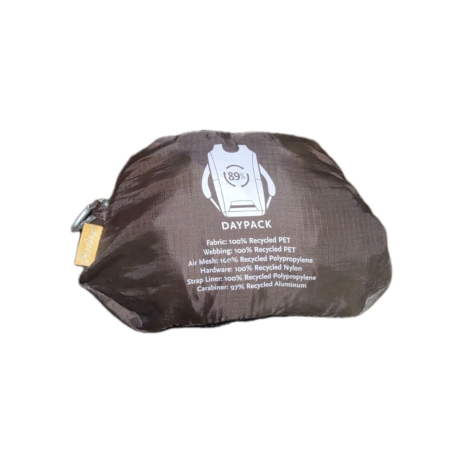 ChicoBag DayPack (rePETe) Compact Recycled Backpack Eco-Friendly Brown