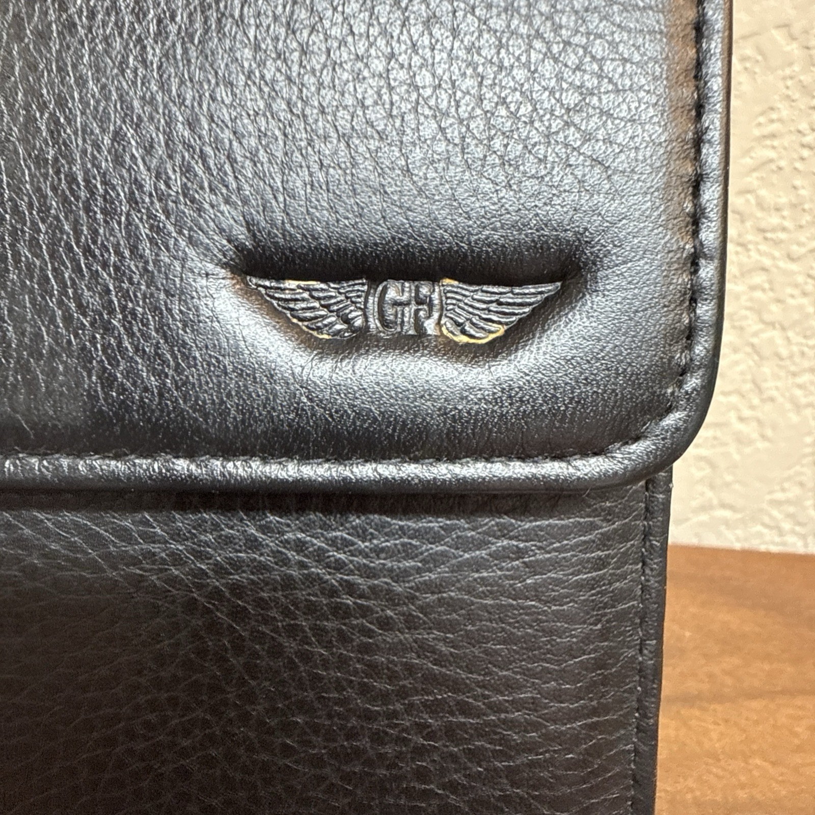 Gian Ferrente Men’s Leather Small Black Organiser Bag Satchel Multiple Compartm