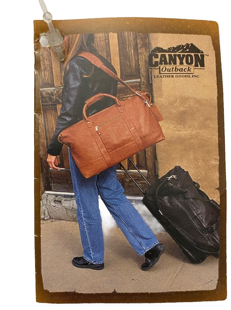 Leather Pouch Canyon Outback Brown 8 IN X 6.5 IN Drawstring First Premier Bank