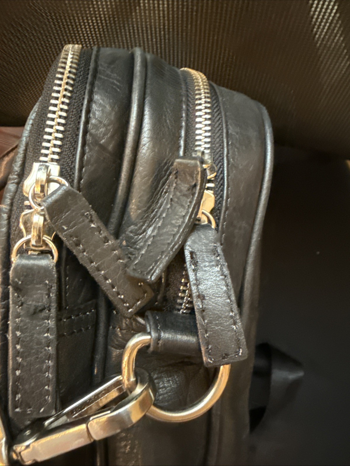 Bugatti Vegan Leather Laptop Briefcase Satchel Detachable Straps- Black