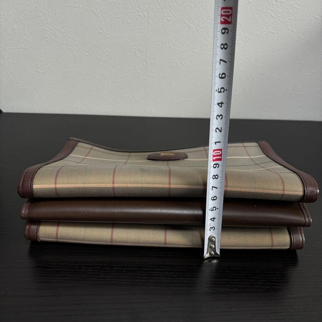 Authentic Burberry Clutch Bag Wallet Checkered Polyester Cotton 12cm x 20cm Exce