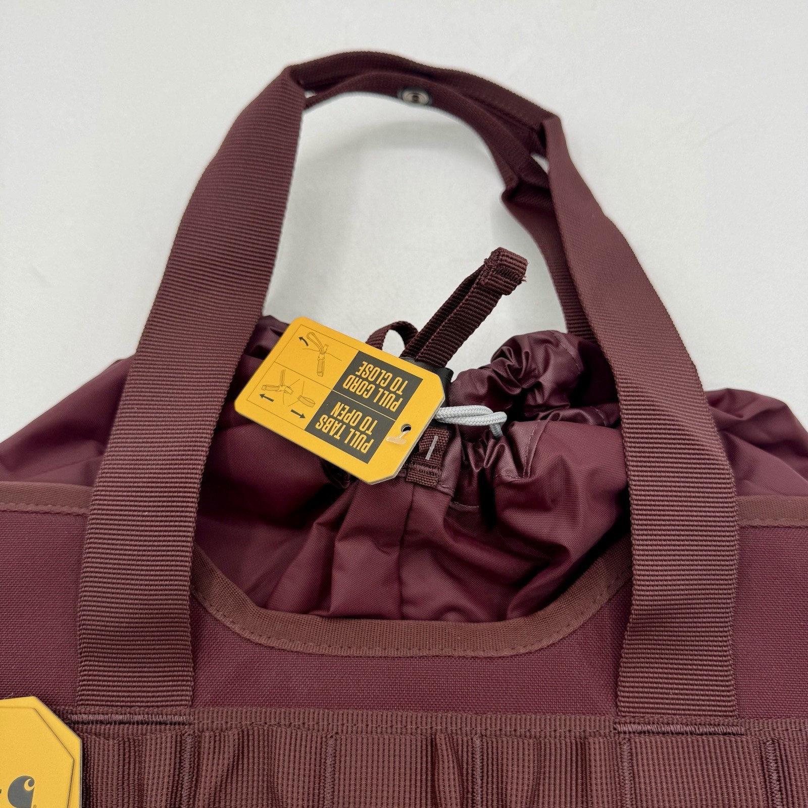 Carhartt 28L Nylon Cinch Top Convertible Tote Backpack Port Red