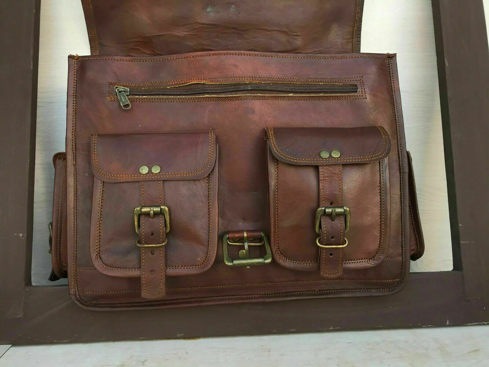 Bag Leather Vintag Messenger Shoulder Satchel Briefcase by leather bag seller