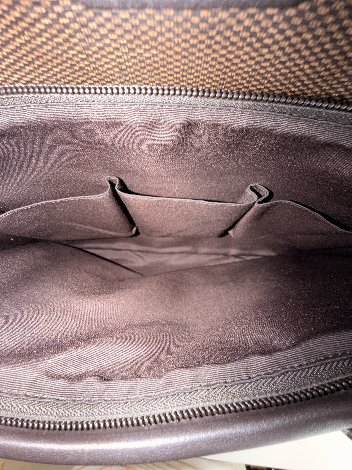 COACH Heritage Check 2-way Slim Briefcase F71389 Brown / Black Laptop Bag