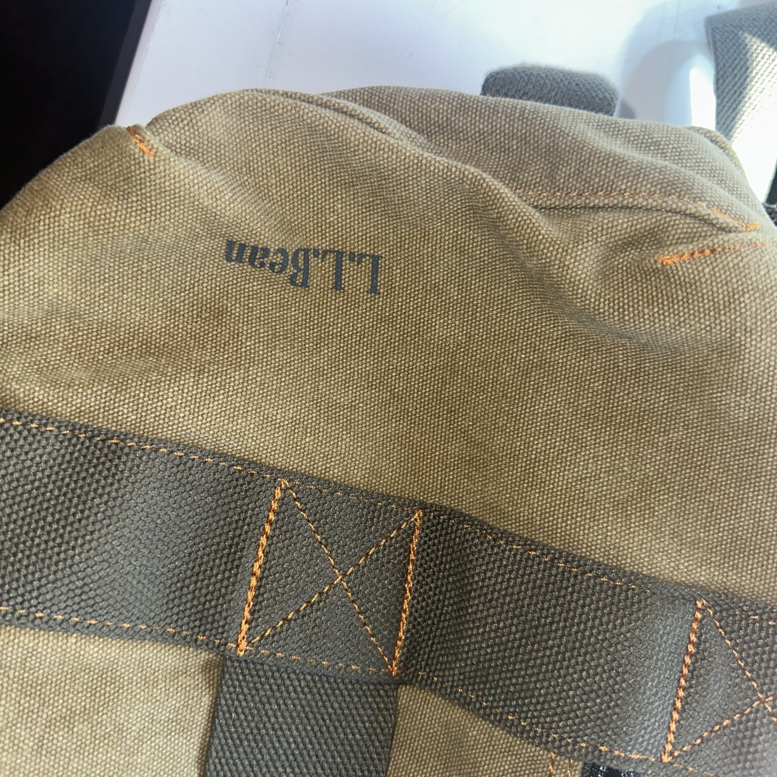 Vintage L.L. Bean Canvas Adventure Duffle Bag Khaki Tan Brown Gorpcore 22”x 13”