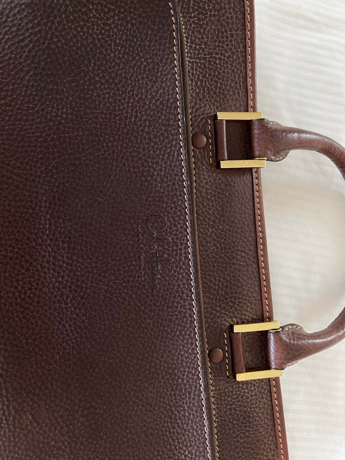 Cole Haan Collection Special Edition Drop Handle Laptop Clutch,saddle Tan, Mens