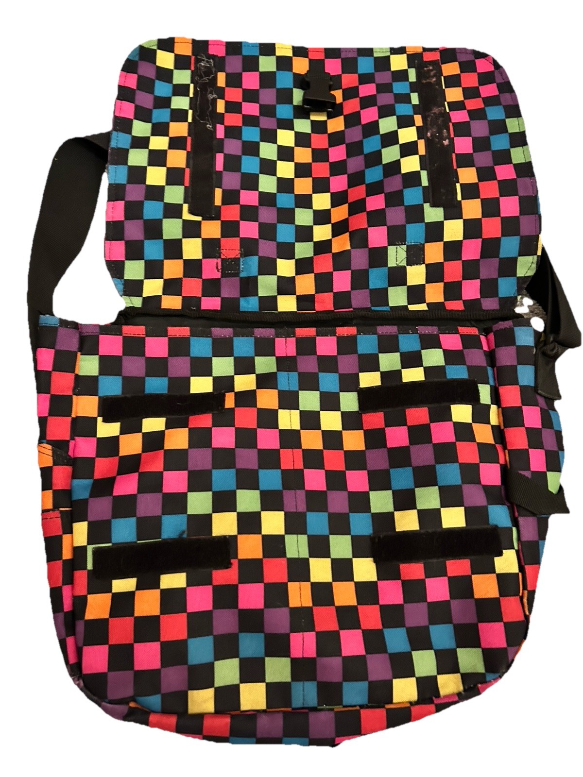 Yak Pak Crossbody Messenger Bag Multi-Color Checkerboard Bag