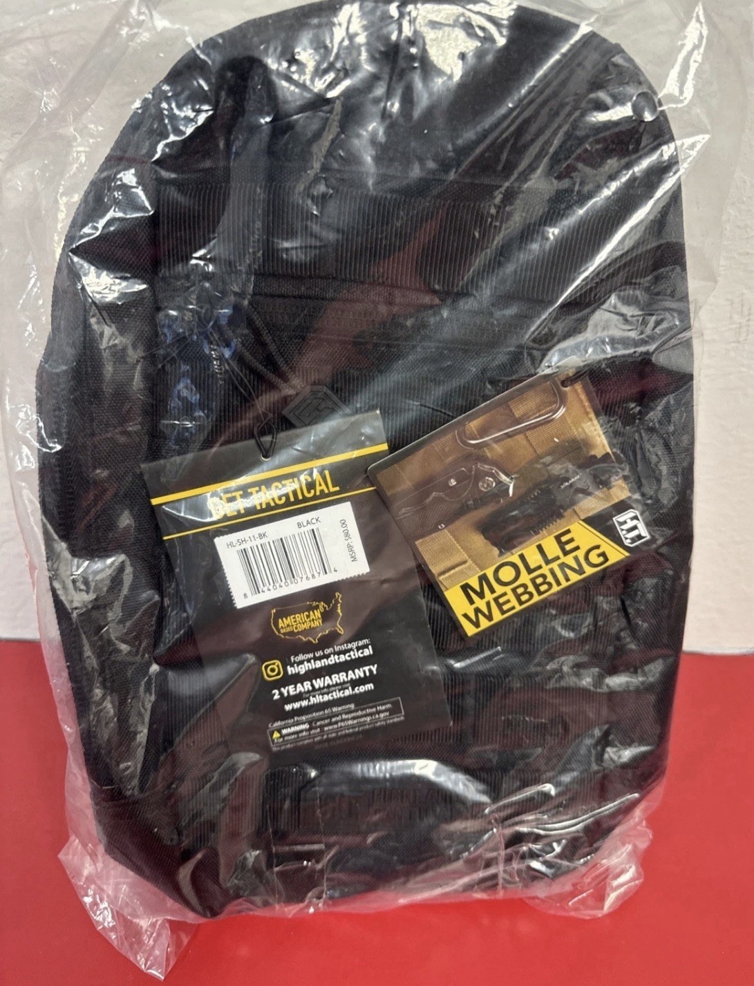 Highland Tactical Sling Bag Expo, Black NWT Molle Webbing NEW sealed Bag!